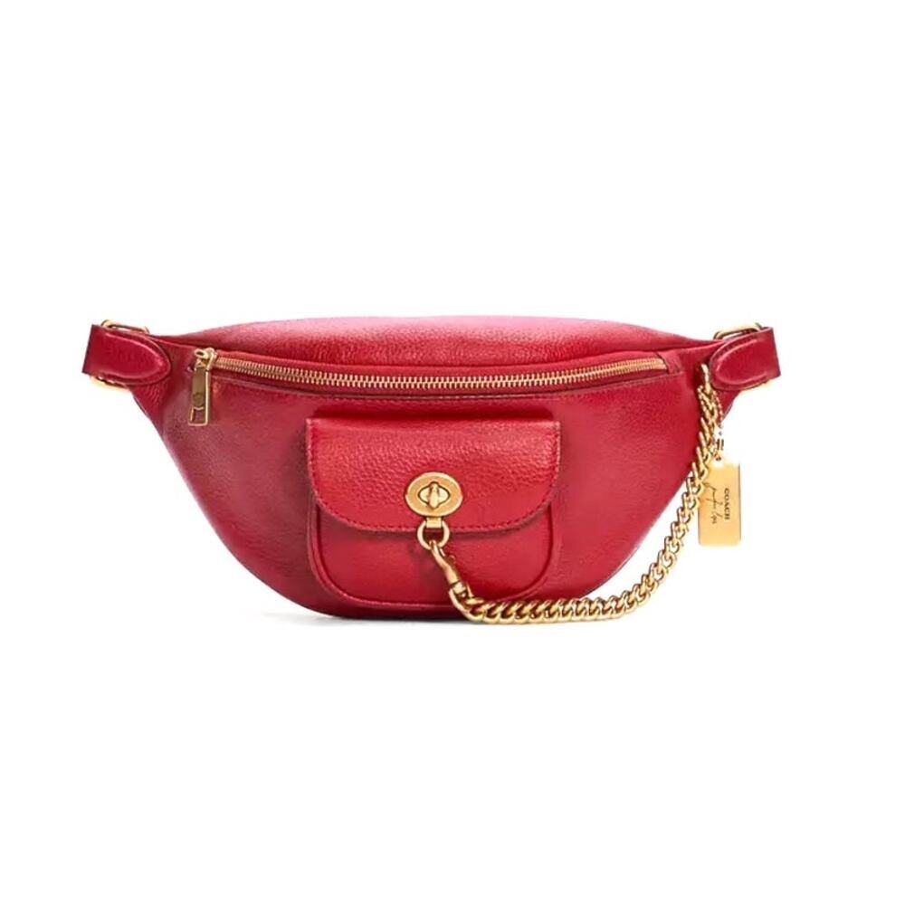 NWOT Coach X JLO Red Leather Chain Belt Bag SOLD OUT